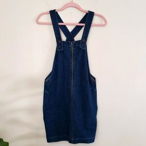 American eagle denim zipper front dress, overall dress, women's size XS.